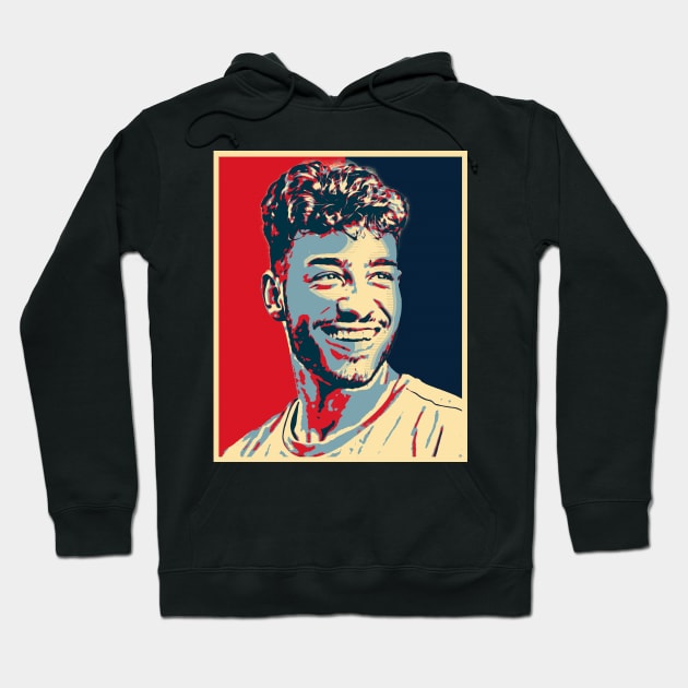 Portrait Happy Smiley Man Hope Poparts Hoodie by Odd Even